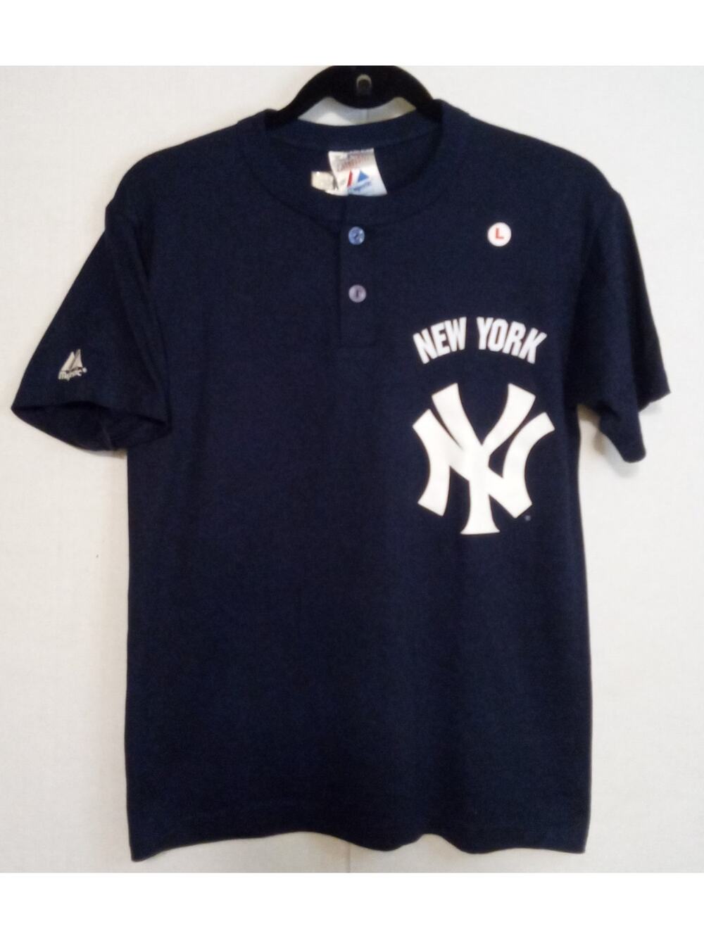 New York Yankees 2 Button Majestic Shirt Kids Large